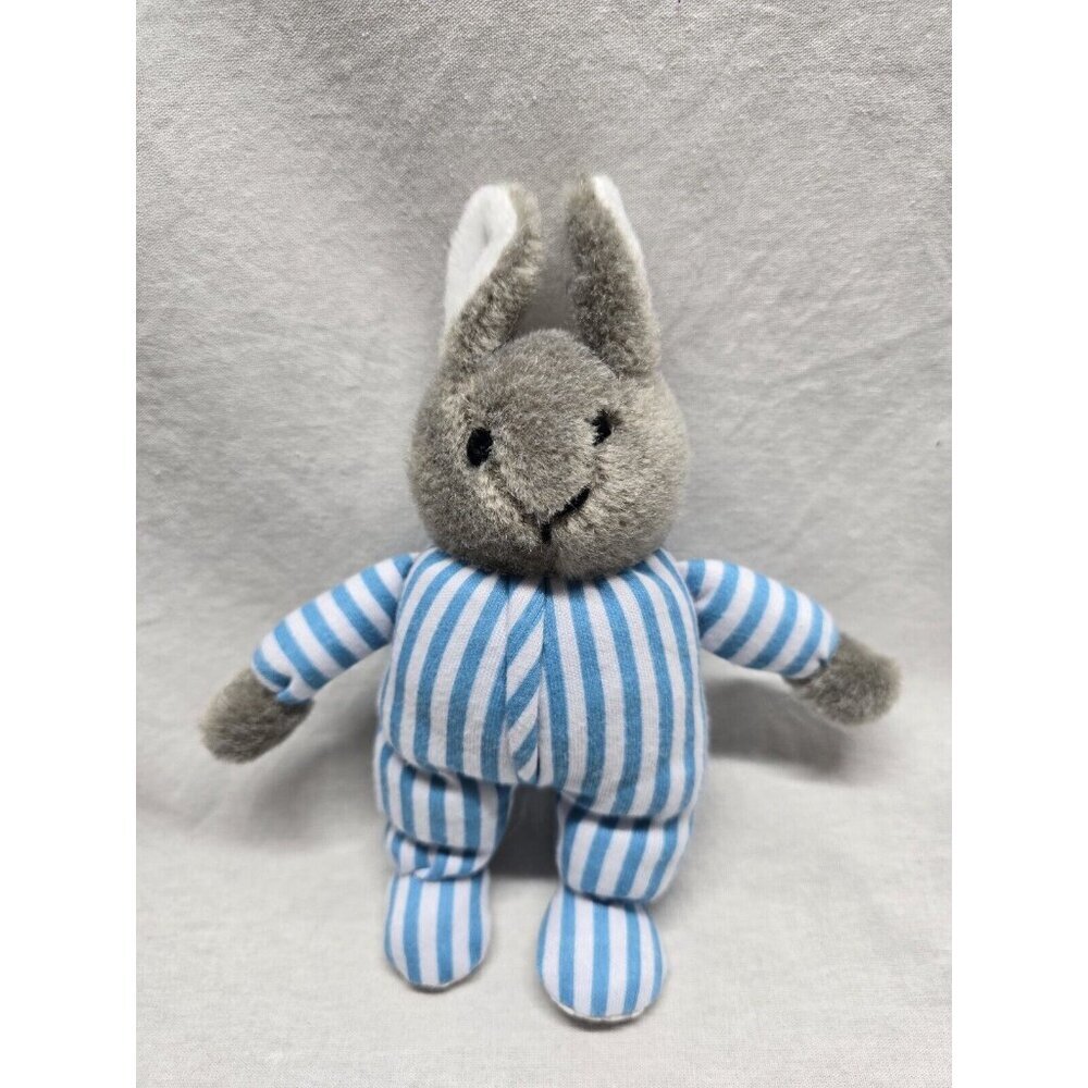Goodnight Moon Mini 6" Bunny Rabbit Plush Blue/White Striped PJs Harper Collins